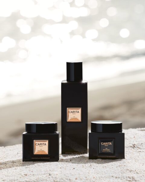 Fotografia di still life di prodotti di cosmesi per il brand di lusso Carita Paris realizzata da David Hatters dello studio fotografico OG Studio di Vicenza